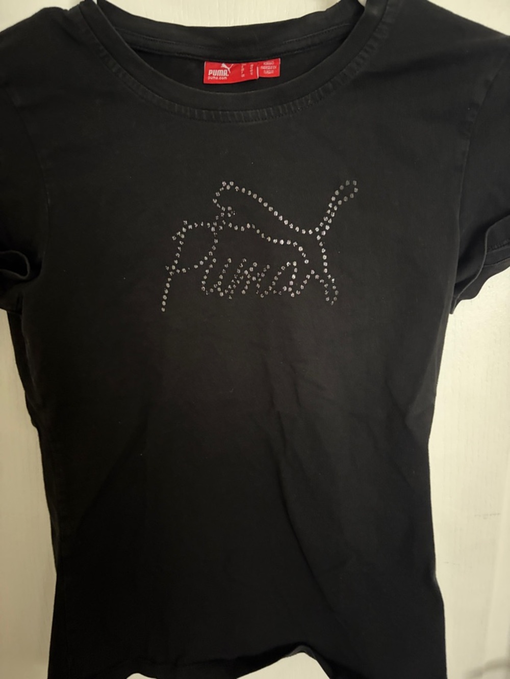 Puma Black Tee with Rhinestone Logo